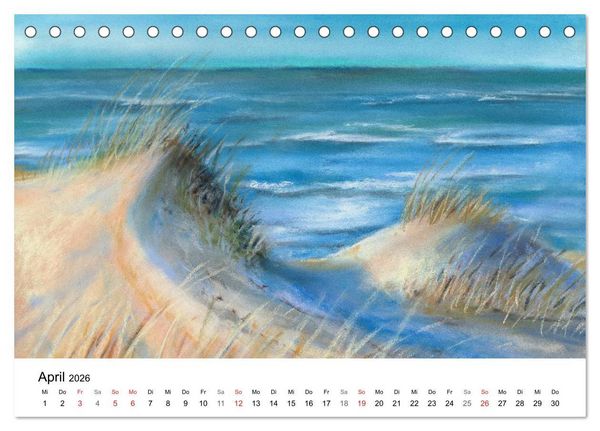 Produktbild: Das Meer in Pastellkreide (Tischkalender 2026 DIN A5 quer), CALVENDO Monatskalender