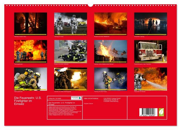 Produktbild: Die Feuerwehr. U.S. Firefighter im Einsatz (hochwertiger Premium Wandkalender 2026 DIN A2 quer), Kunstdruck in Hochglanz