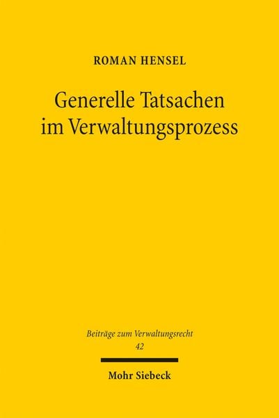 Produktbild: Generelle Tatsachen im Verwaltungsprozess