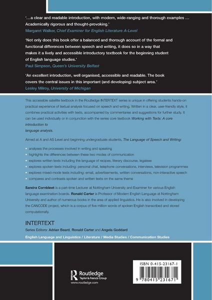 Produktbild: The Language of Speech and Writing