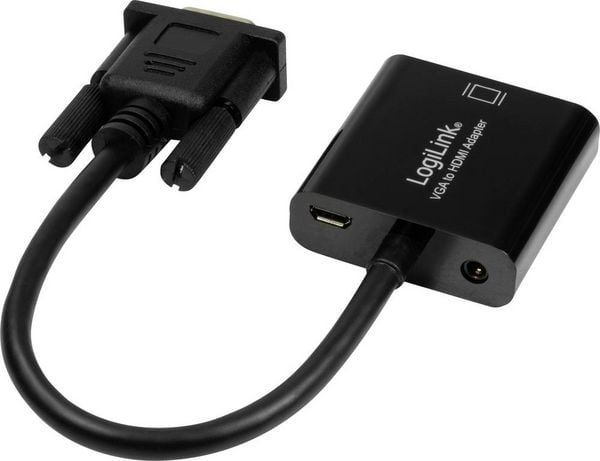 Produktbild: LogiLink CV0060 Video-Konverter - Kabel - Audio / Multimedia / Digital / Daten / Digital / Display / Video 0,2 m - Schwarz