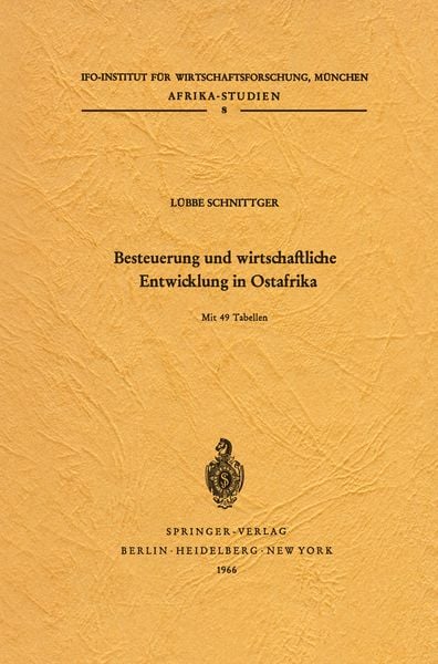 Produktbild: Besteuerung und wirtschaftliche Entwicklung in Ostafrika