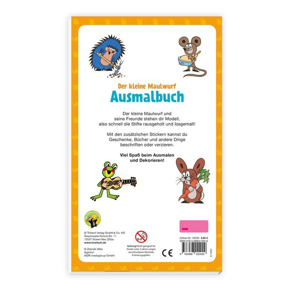 Produktbild: Tr&ouml;tsch Der kleine Maulwurf Ausmalbuch mit Stickern