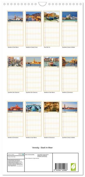 Produktbild: Familienplaner 2027 - Venedig - Stadt im Meer mit 5 Spalten (Wandkalender, 21 x 45 cm) CALVENDO