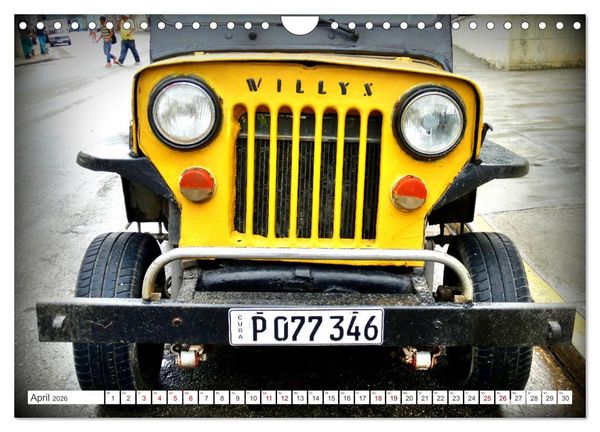 Produktbild: Willys Jeep - Eine amerikanische Legende auf Kuba (Wandkalender 2026 DIN A4 quer), CALVENDO Monatskalender