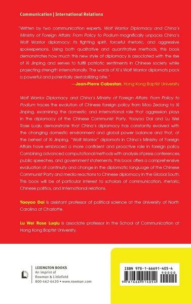 Produktbild: Wolf Warrior Diplomacy and China's Ministry of Foreign Affairs