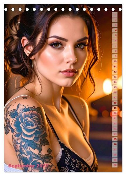 Produktbild: Tattoo Beauties Portraits (Tischkalender 2027 DIN A5 hoch), CALVENDO Monatskalender