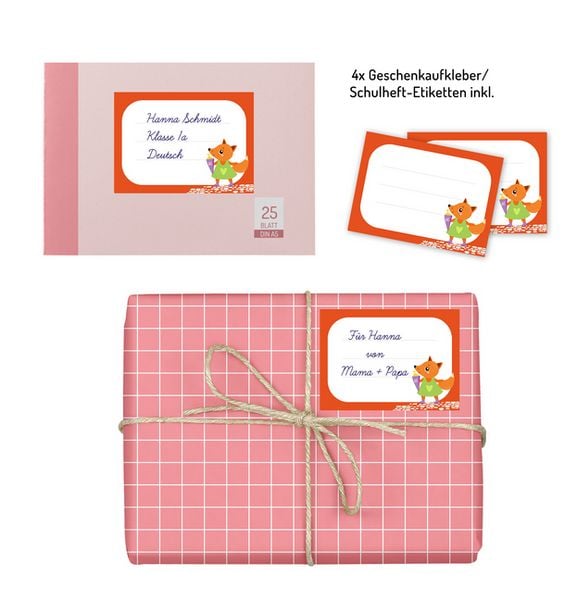 Produktbild: Geschenkpapier-Set f&uuml;r Kinder, Einschulung (f&uuml;r M&auml;dchen)