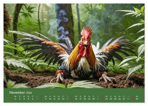Produktbild: Tiere auf Gras - Der verr&uuml;ckte Cannabis-Kalender voller bekiffter Tiere (Wandkalender 2026 DIN A3 quer), CALVENDO Monatskalender