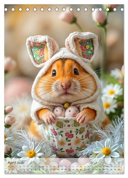 Produktbild: Hamster im Feiertagsfieber - Ein Jahr voller Flausch und Freude (Tischkalender 2026 DIN A5 hoch), CALVENDO Monatskalender