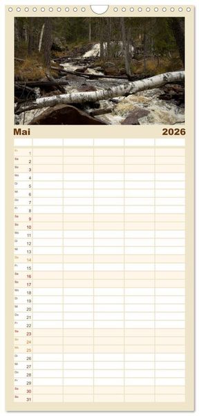 Produktbild: Familienplaner 2026 - Schwedens V&auml;rmland mit 5 Spalten (Wandkalender, 21 x 45 cm) CALVENDO