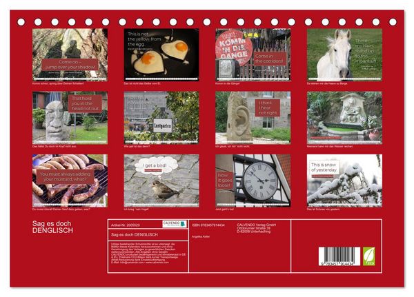 Produktbild: Sag es doch DENGLISCH (Tischkalender 2026 DIN A5 quer), CALVENDO Monatskalender