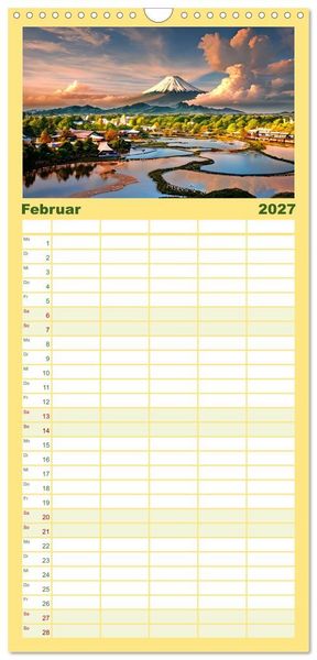 Produktbild: Familienplaner 2027 - Zur Ruhe kommen Fantasiereisen mit KI mit 5 Spalten (Wandkalender, 21 x 45 cm) CALVENDO