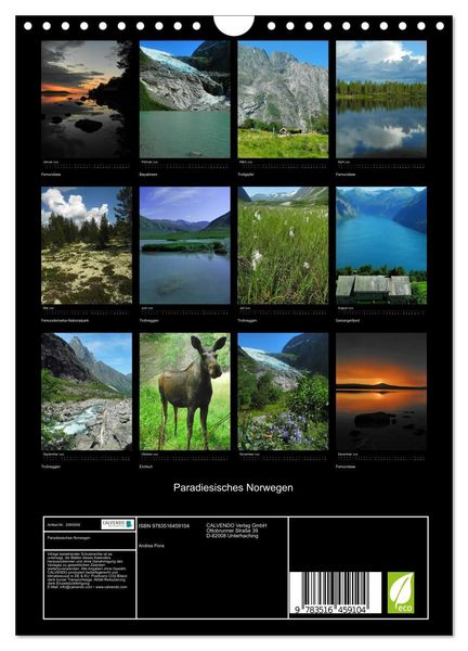 Produktbild: Paradiesisches Norwegen (Wandkalender 2026 DIN A4 hoch), CALVENDO Monatskalender