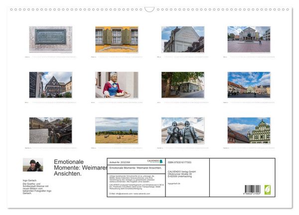 Produktbild: Emotionale Momente: Weimarer Ansichten. (Wandkalender 2026 DIN A2 quer), CALVENDO Monatskalender