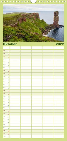 Produktbild: Familienplaner Die Orkneys - Schottlands n&ouml;rdliche Inseln (Wandkalender 2022 , 21 cm x 45 cm, hoch)