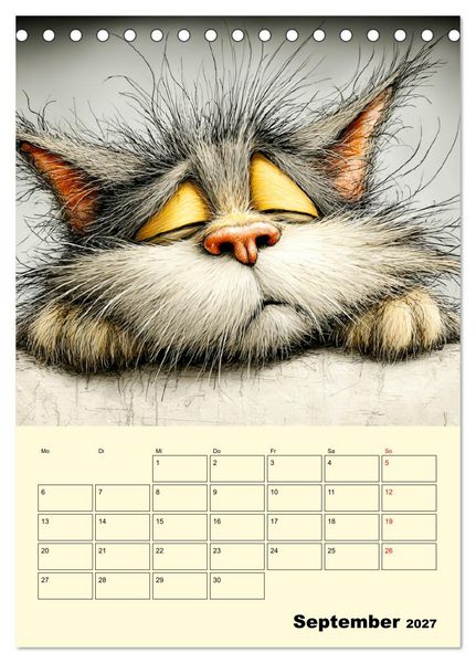 Produktbild: Schr&auml;ge Charaktere. Eigenwillige Katzen-Cartoons (Tischkalender 2027 DIN A5 hoch), CALVENDO Monatskalender