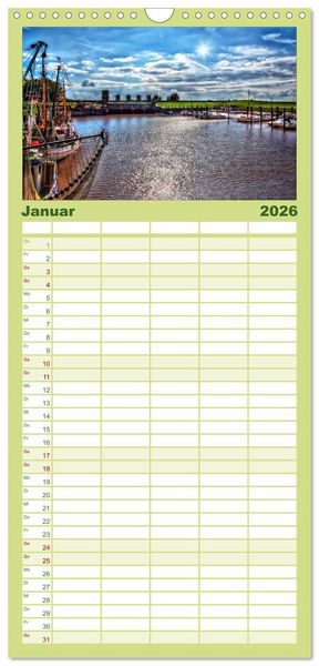 Produktbild: Familienplaner 2026 - Friesland - Nordseebad Dangast mit 5 Spalten (Wandkalender, 21 x 45 cm) CALVENDO