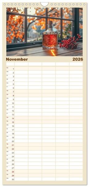 Produktbild: Familienplaner 2026 - Spirit of Whisky mit 5 Spalten (Wandkalender, 21 x 45 cm) CALVENDO