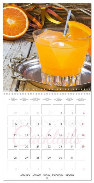 Produktbild: Destination cocktails (Calendrier mural carr&eacute; 2026 30x30 cm) Calendrier double avec une page pour vos prises de notes