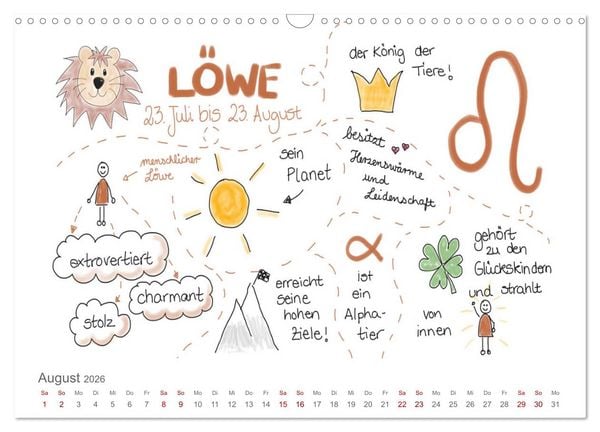 Produktbild: Sternzeichen-Kalender (Wandkalender 2026 DIN A3 quer), CALVENDO Monatskalender