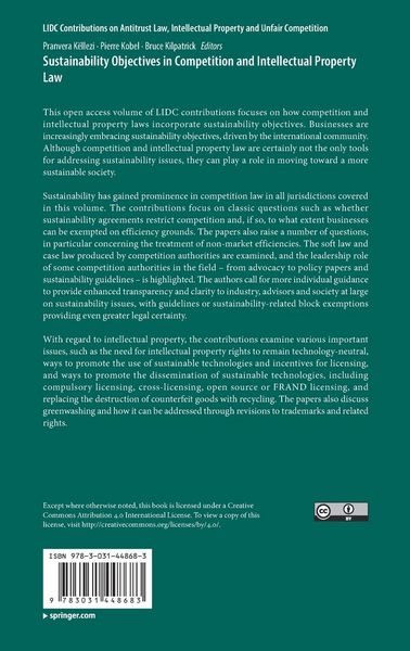 Produktbild: Sustainability Objectives in Competition and Intellectual Property Law