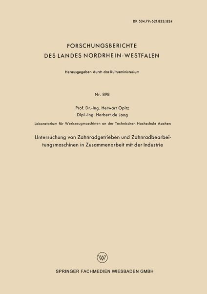 Produktbild: Untersuchung von Zahnradgetrieben und Zahnradbearbeitungsmaschinen in Zusammenarbeit mit der Industrie