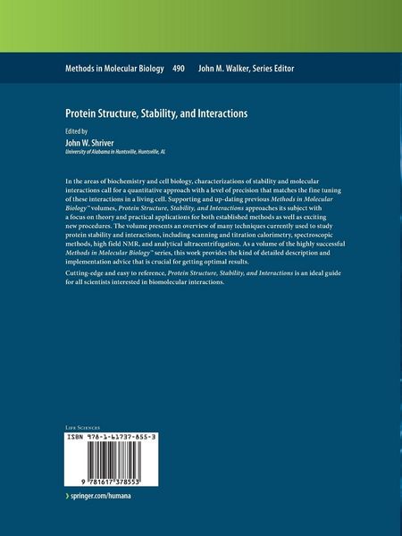 Produktbild: Protein Structure, Stability, and Interactions