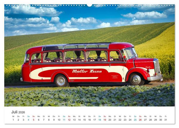 Produktbild: Omnibusse im Fokus (Wandkalender 2026 DIN A2 quer), CALVENDO Monatskalender