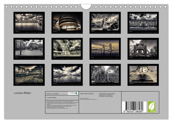 Produktbild: London-Bilder (Wandkalender 2026 DIN A4 quer), CALVENDO Monatskalender