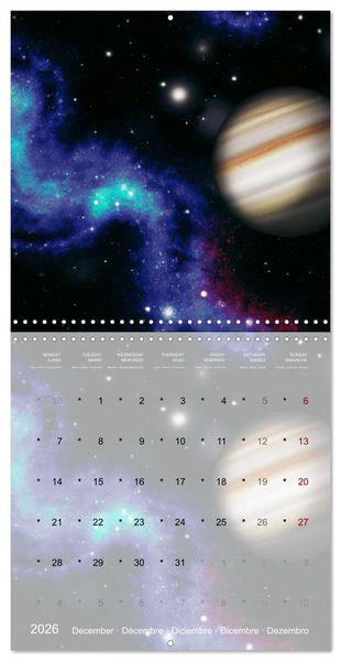 Produktbild: Galaxie cosmique (Calendrier mural carr&eacute; 2026 30x30 cm) Calendrier double avec une page pour vos prises de notes
