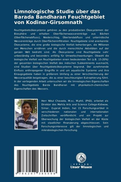 Produktbild: Limnologische Studie &uuml;ber das Barada Bandharan Feuchtgebiet von Kodinar-Girsomnath