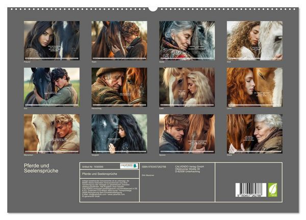 Produktbild: Pferde und Seelenspr&uuml;che (hochwertiger Premium Wandkalender 2026 DIN A2 quer), Kunstdruck in Hochglanz
