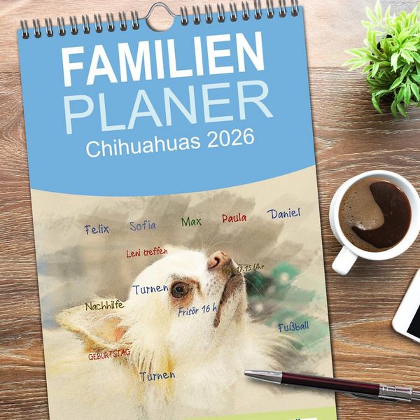 Produktbild: Familienplaner 2026 - Chihuahuas 2026 mit 5 Spalten (Wandkalender, 21 x 45 cm) CALVENDO