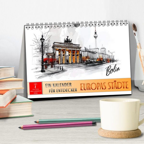 Produktbild: Europas St&auml;dte - ein Kalender f&uuml;r Entdecker (Tischkalender 2026 DIN A5 quer), CALVENDO Monatskalender