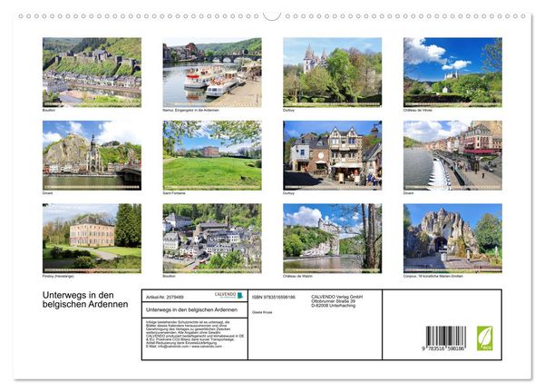 Produktbild: Unterwegs in den belgischen Ardennen (hochwertiger Premium Wandkalender 2026 DIN A2 quer), Kunstdruck in Hochglanz