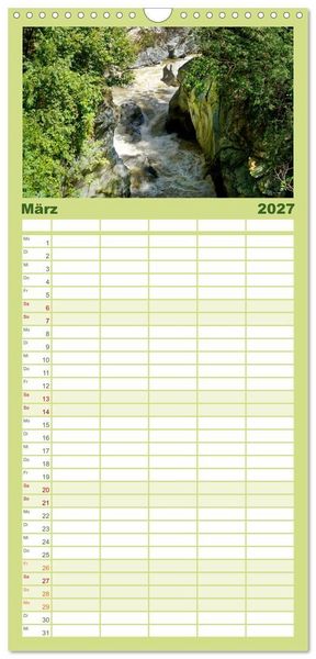 Produktbild: Familienplaner 2027 - Spaziergang in Meran mit 5 Spalten (Wandkalender, 21 x 45 cm) CALVENDO