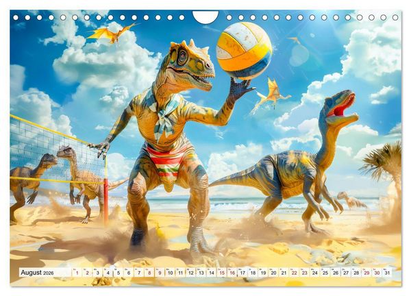 Produktbild: Dinosaurier-Alltag - Wenn sie nicht ausgestorben w&auml;ren! (Wandkalender 2026 DIN A4 quer), CALVENDO Monatskalender