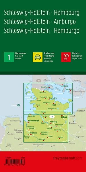 Produktbild: Freytag & berndt Stra&szlig;enkarte Schleswig-Holstein - Hamburg 1:150.000