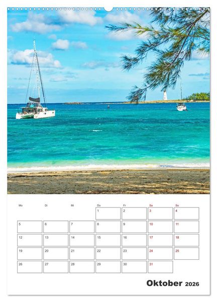 Produktbild: Nassau - Reiseplaner (Wandkalender 2026 DIN A2 hoch), CALVENDO Monatskalender