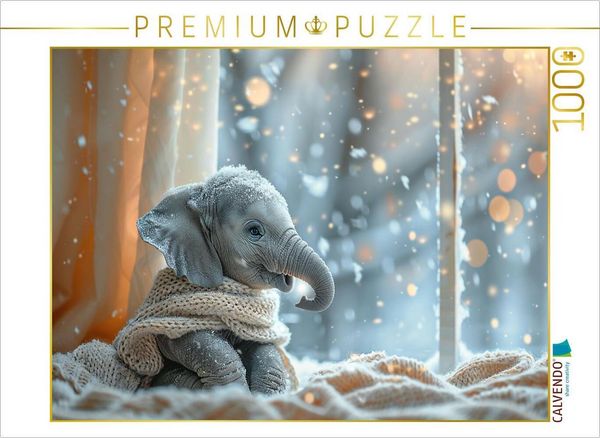 CALVENDO Puzzle Elefantastisch eingekuschelt | 1000 Teile Lege-Größe 64x48cm Foto-Puzzle für glückliche Stunden, Sonstige von , Calvendo Puzzle