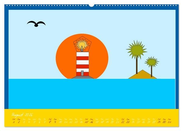Produktbild: Lighthouse lights my way (High Quality Premium Wall Calendar 2026 DIN A2 landscape),CALVENDO 12 Month Wall Calendar