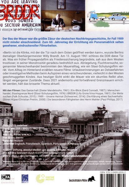 Produktbild: DIE MAUER: 8 Filme von 1961 - 2017
