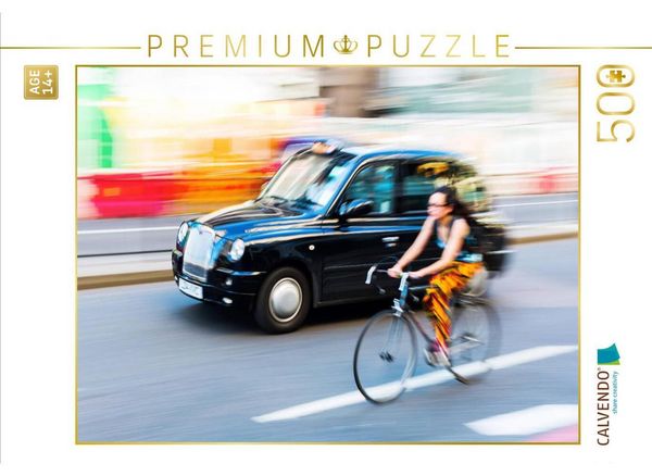 CALVENDO Puzzle Straßenszene mit Taxi in London | 500 Teile Lege-Größe 48 × 36 cm Foto-Puzzle für Erwachsene