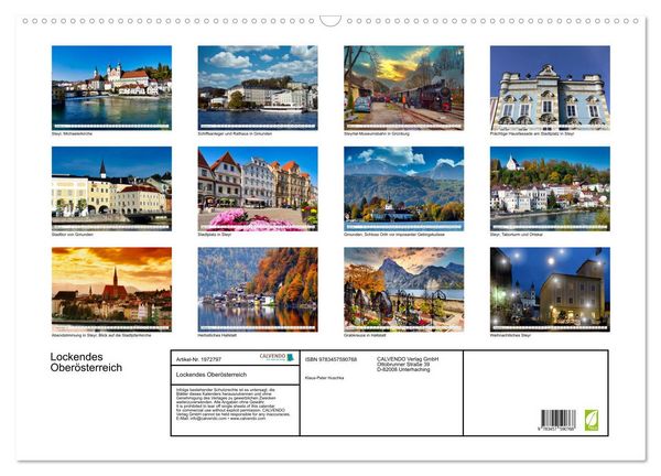 Produktbild: Lockendes Ober&ouml;sterreich (Wandkalender 2026 DIN A2 quer), CALVENDO Monatskalender