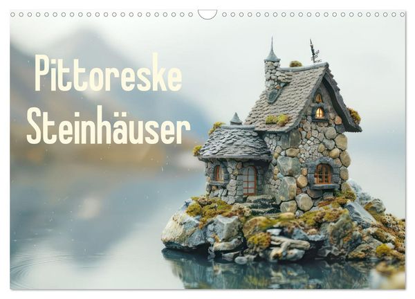 Pittoreske Steinhäuser (Wandkalender 2025 DIN A3 quer), CALVENDO Monatskalender