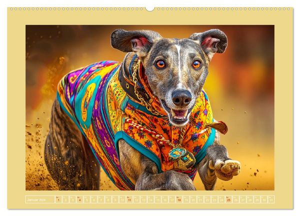 Produktbild: Windhunde. Seelenfl&uuml;sterer zwischen Anmut, Tempo und Stille (hochwertiger Premium Wandkalender 2026 DIN A2 quer), Kunstdruck in Hochglanz