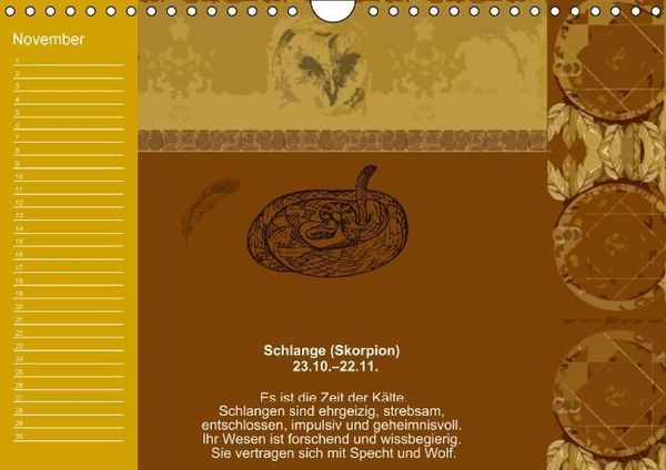 Produktbild: Indianisches Horoskop / Geburtstagskalender (Wandkalender immerw&auml;hrend DIN A4 quer)