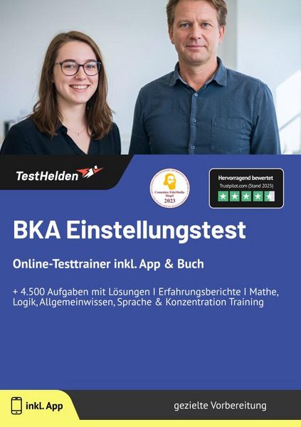 Produktbild: BKA Einstellungstest: Online-Testtrainer inkl. App & Buch - + 4.500 Aufgaben mit