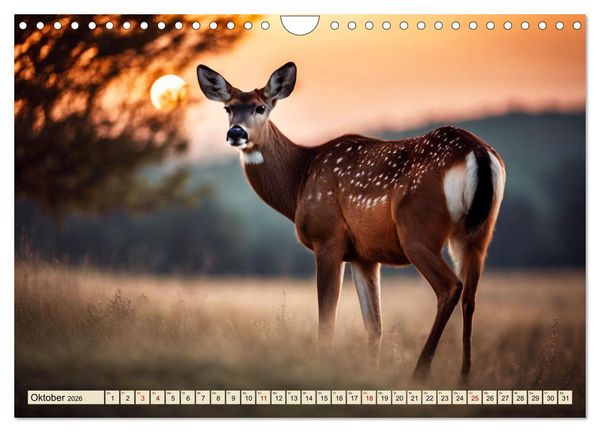 Produktbild: Heimische Tiere im Mondlicht (Wandkalender 2026 DIN A4 quer), CALVENDO Monatskalender